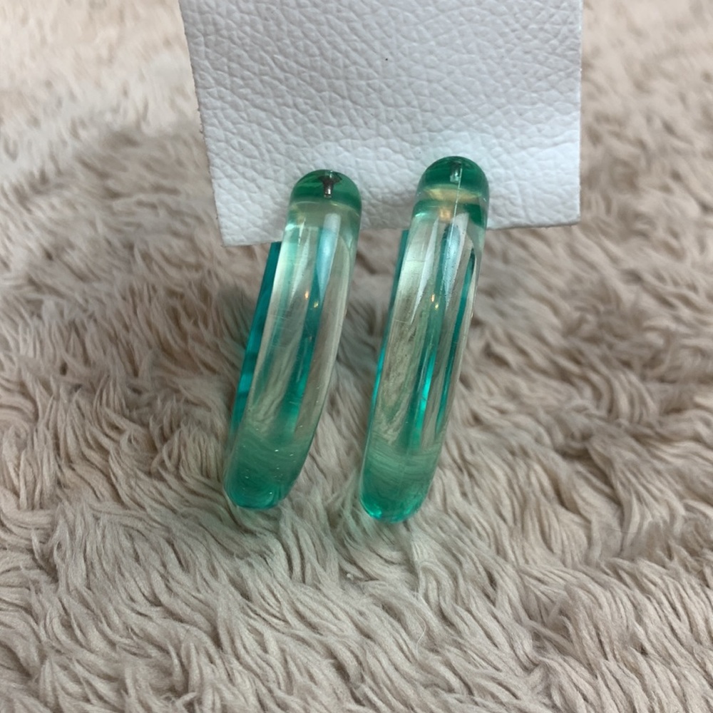 Free People blue/green Hoop Earrings - Picture 4 of 4